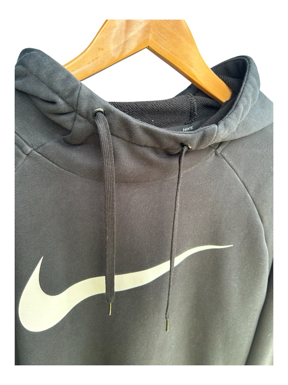 Nike Black Hoodie with White Swoosh Logo - Picture 4 of 7